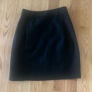 Tory Burch black wool blend belted knee length skirt size 4